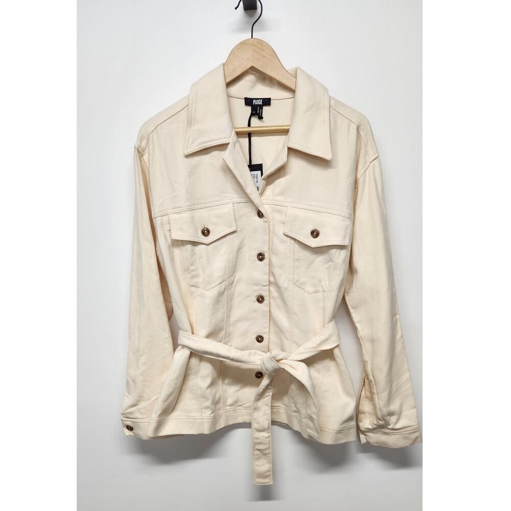 Paige Jansyn Long Sleeve Cream Med Breathable Button Up Shacket, Capsule/Casual